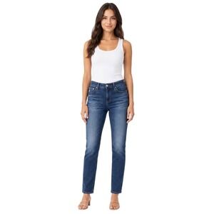 AG Adriano Goldschmied Mari High Rise Slim Straight Jeans Blue 24R Dark Wash